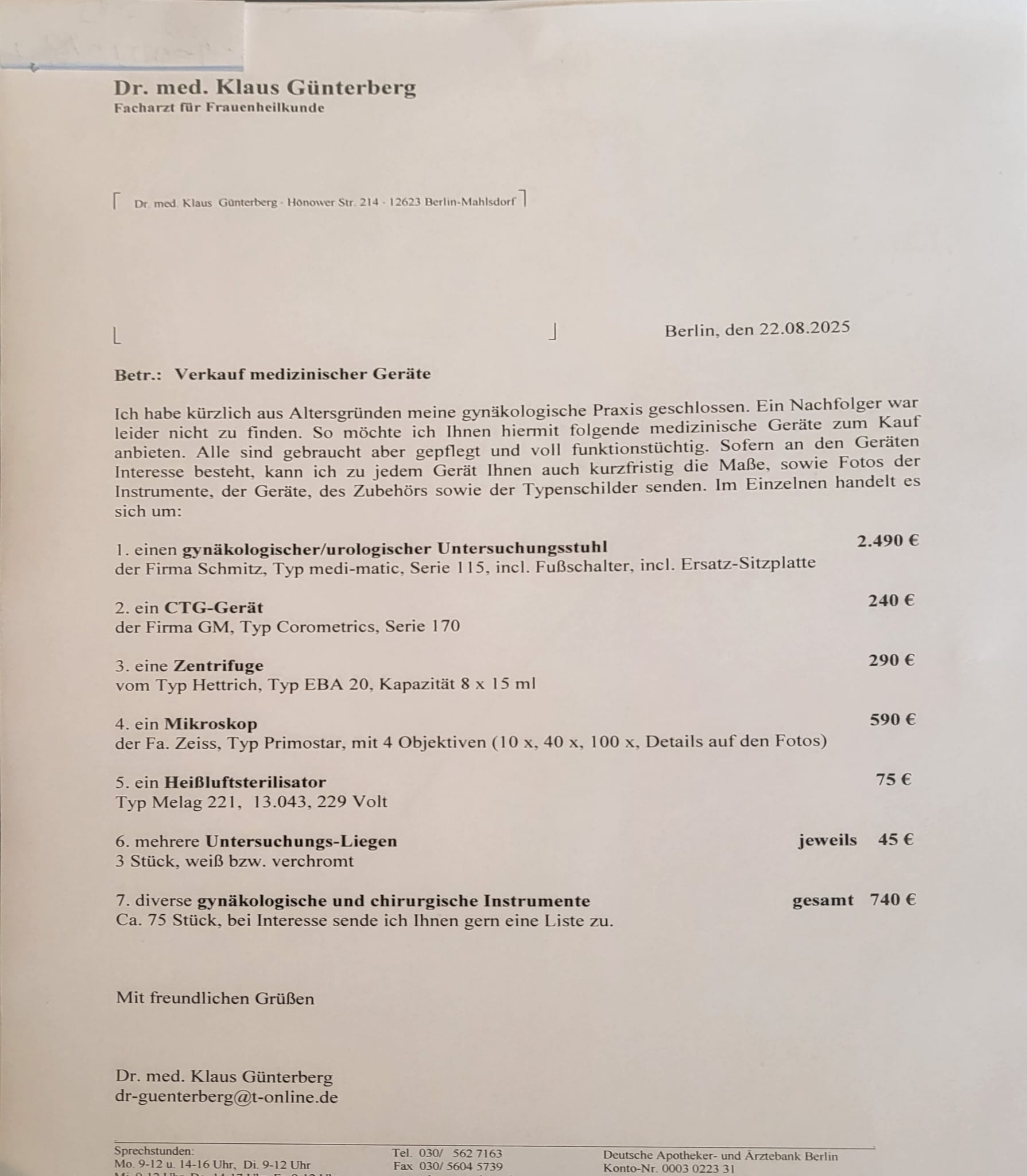 GYNÄKOLOGISCHER / UROLOGISCHER UNTERSUCHUNGSSTUHL - Bild 3