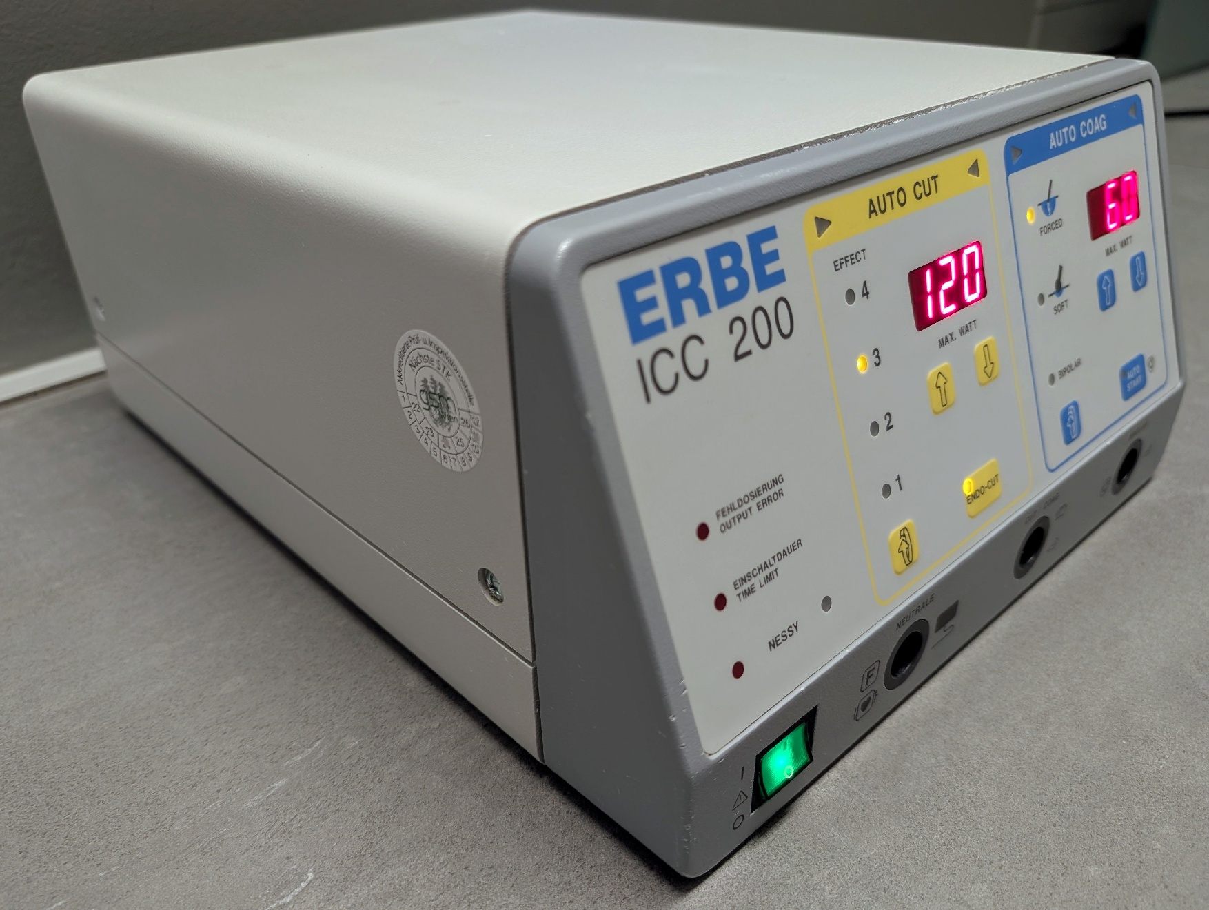 Erbe ICC 200 HF-Chirurgiegerät Prüfprotokoll - Bild 3