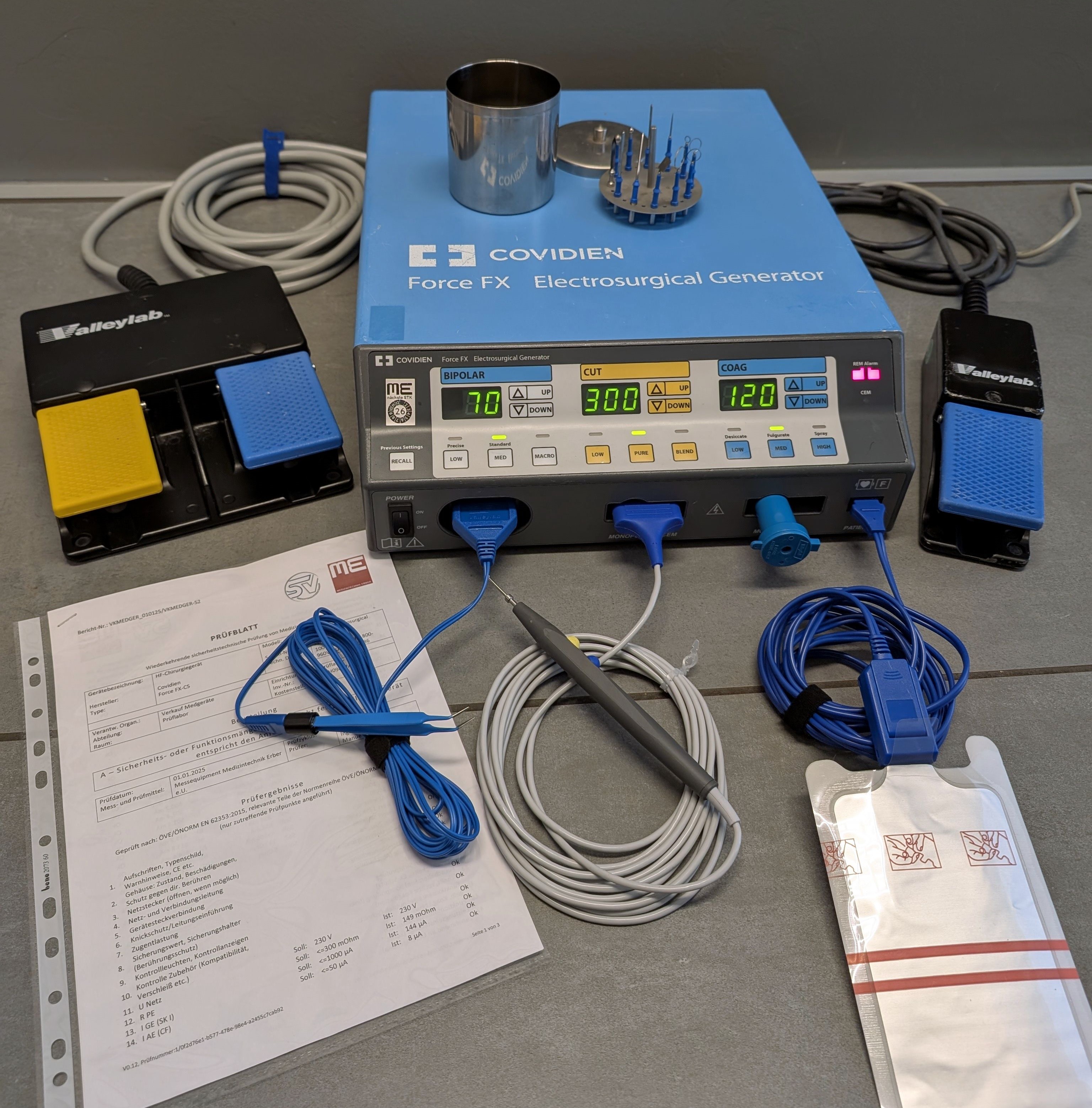 Covidien Valleylab Force FX-CS mit Prüfprotokoll