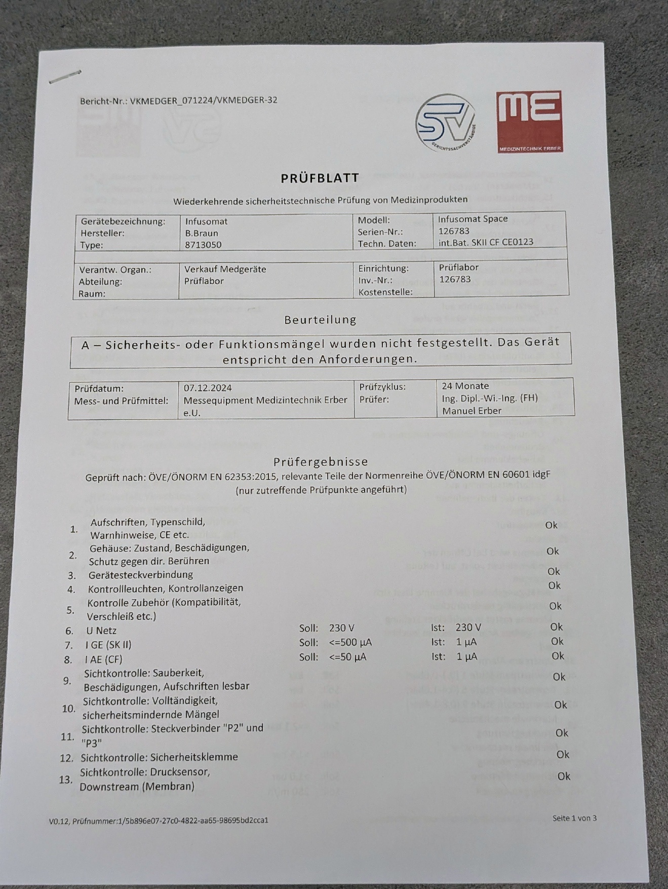B.Braun Infusomat Space Prüfprotokoll - Bild 5
