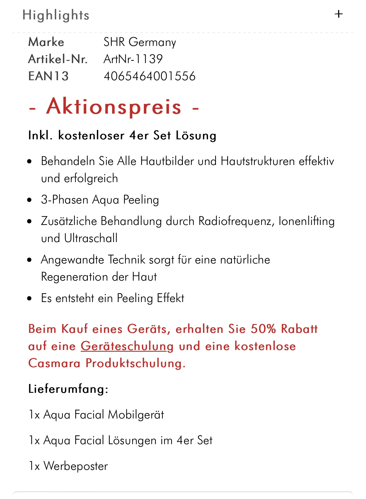 Aqua Facial Gerät von der Marke SHR wie neu !! - Bild 2