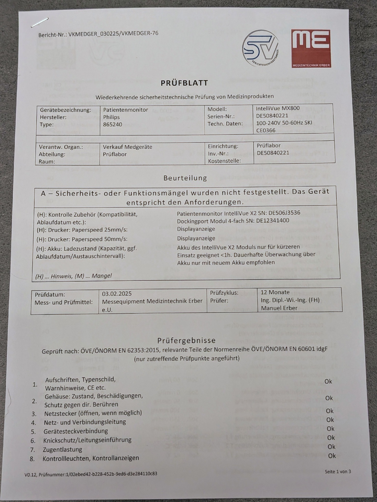 Philips MX800 IntelliVue X2 mit Prüfprotokoll - Bild 5