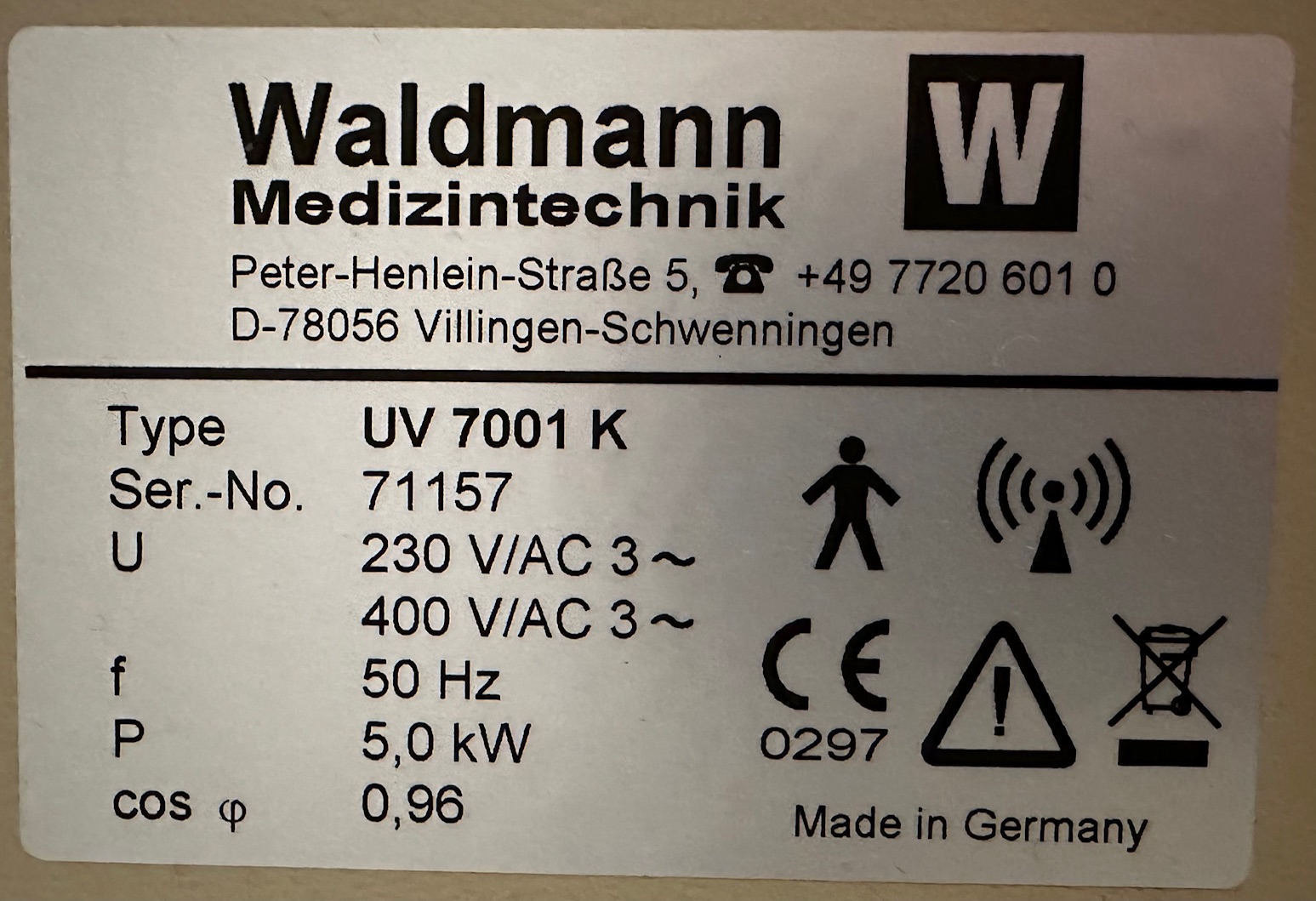 Waldmann UV 7001 (UVA UVB Kabine) - Bild 2