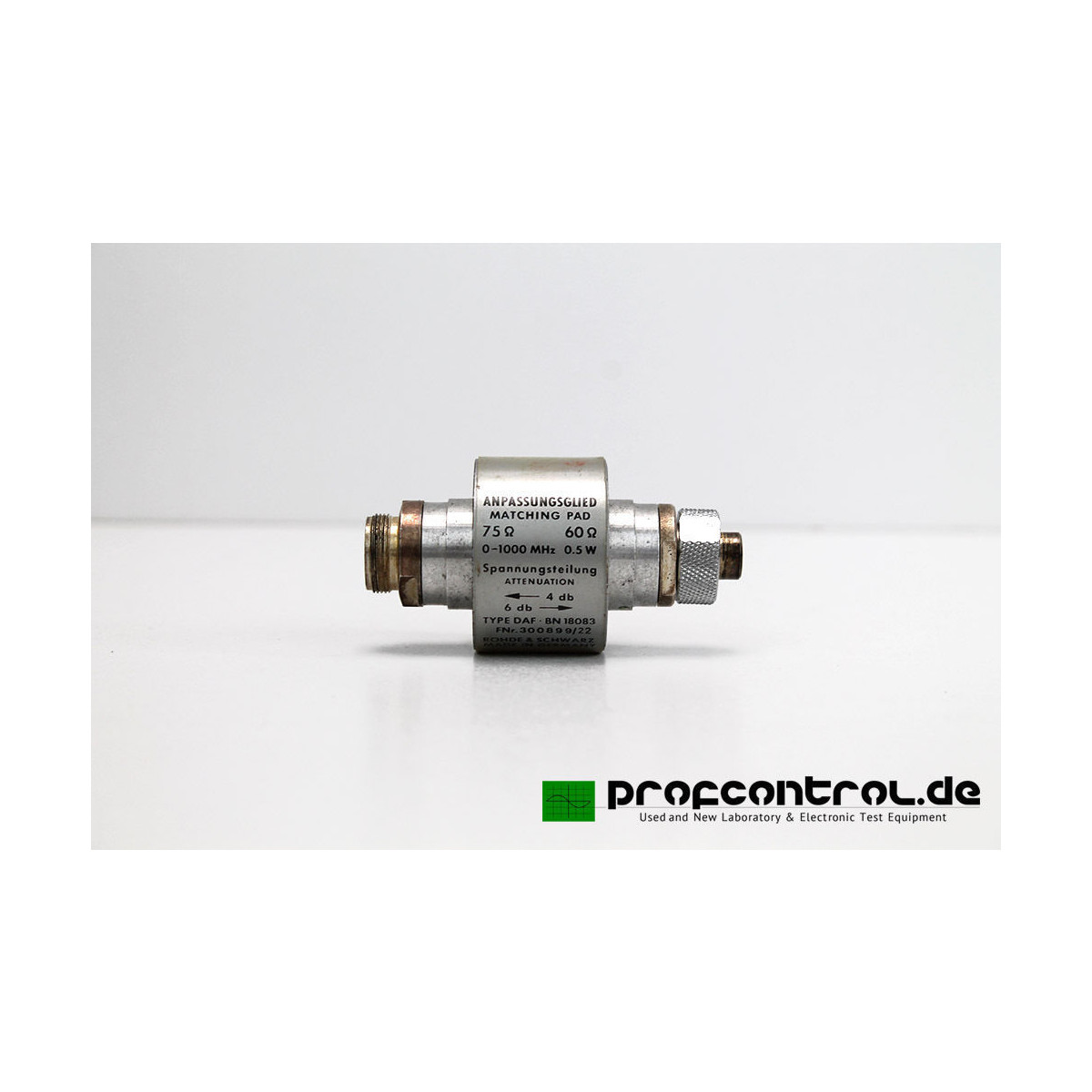 Rohde & Schwarz DAF Matching Pad 75-60 Ohm 0-1000 MHz 0.5 W Att. 4 dB, 59,00 €