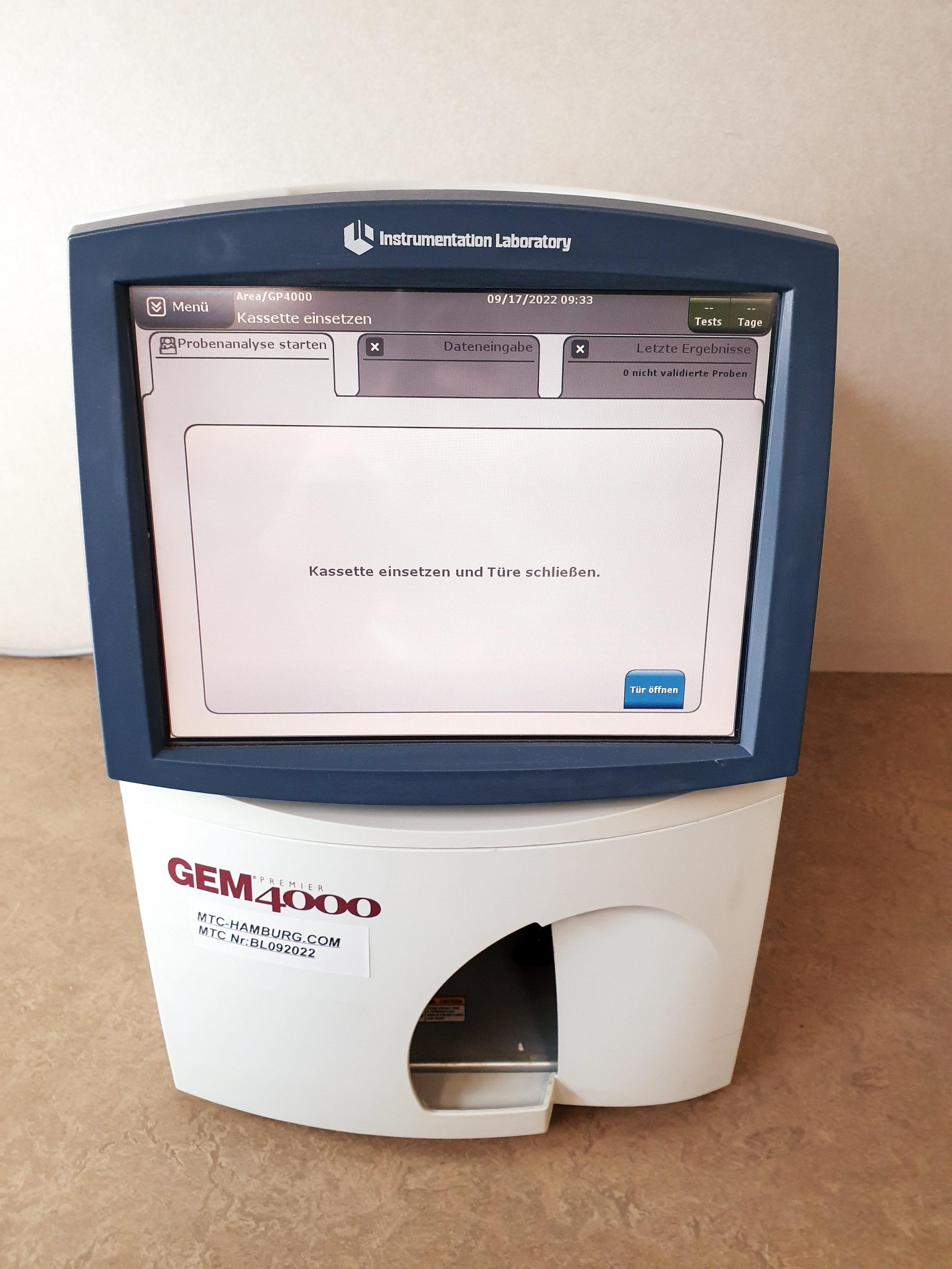 Gebraucht INSTRUMENTATION LABORATORY GEM Premier 4000