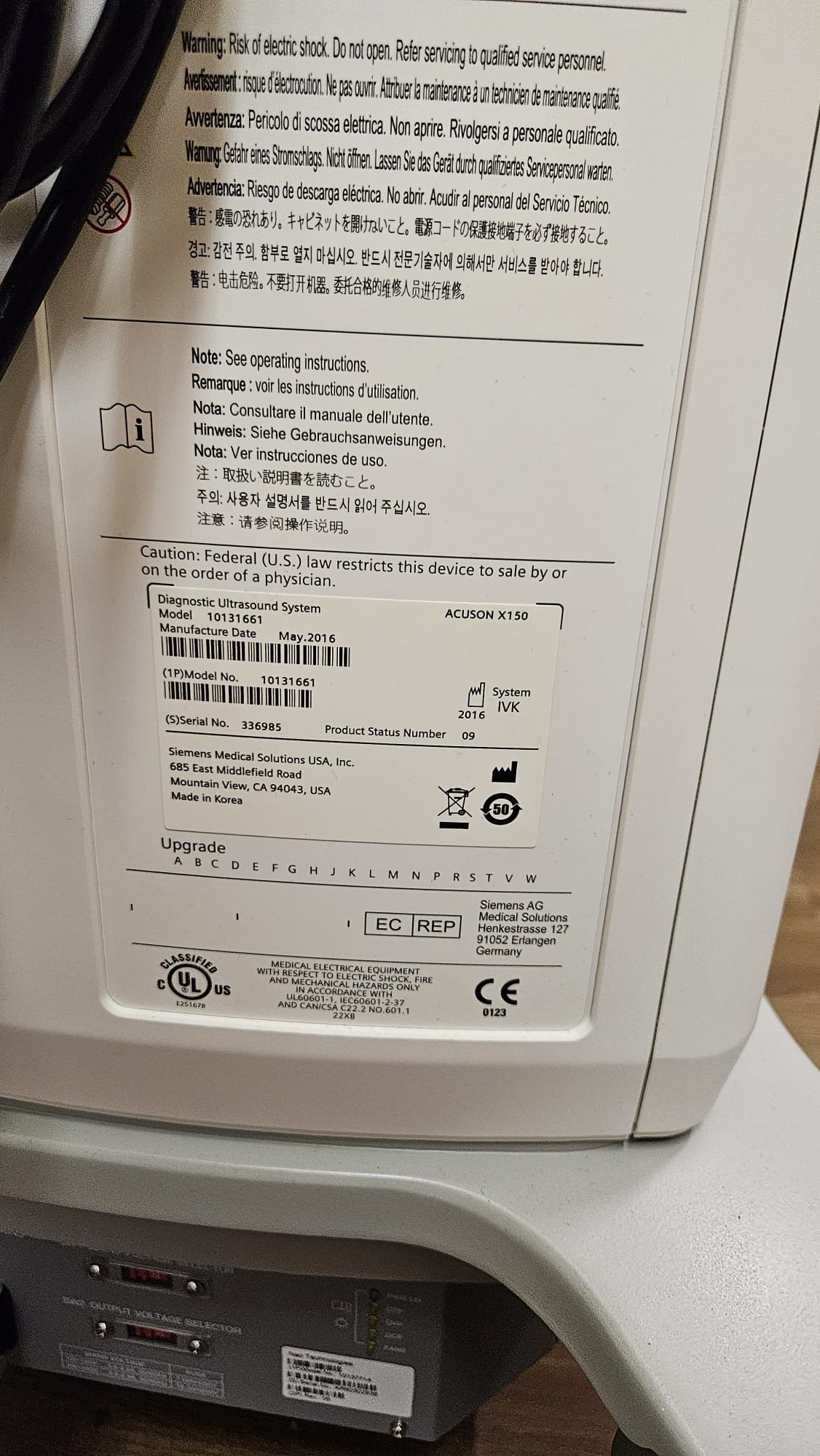 Siemens  ACUSON X150 Ultraschallgerät  - Bild 2