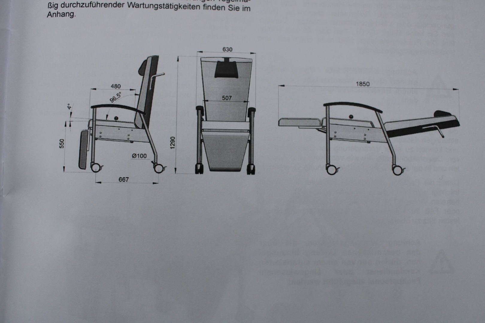 Variationsliege Sita von Greiner auf Rollen in rot - Bild 5