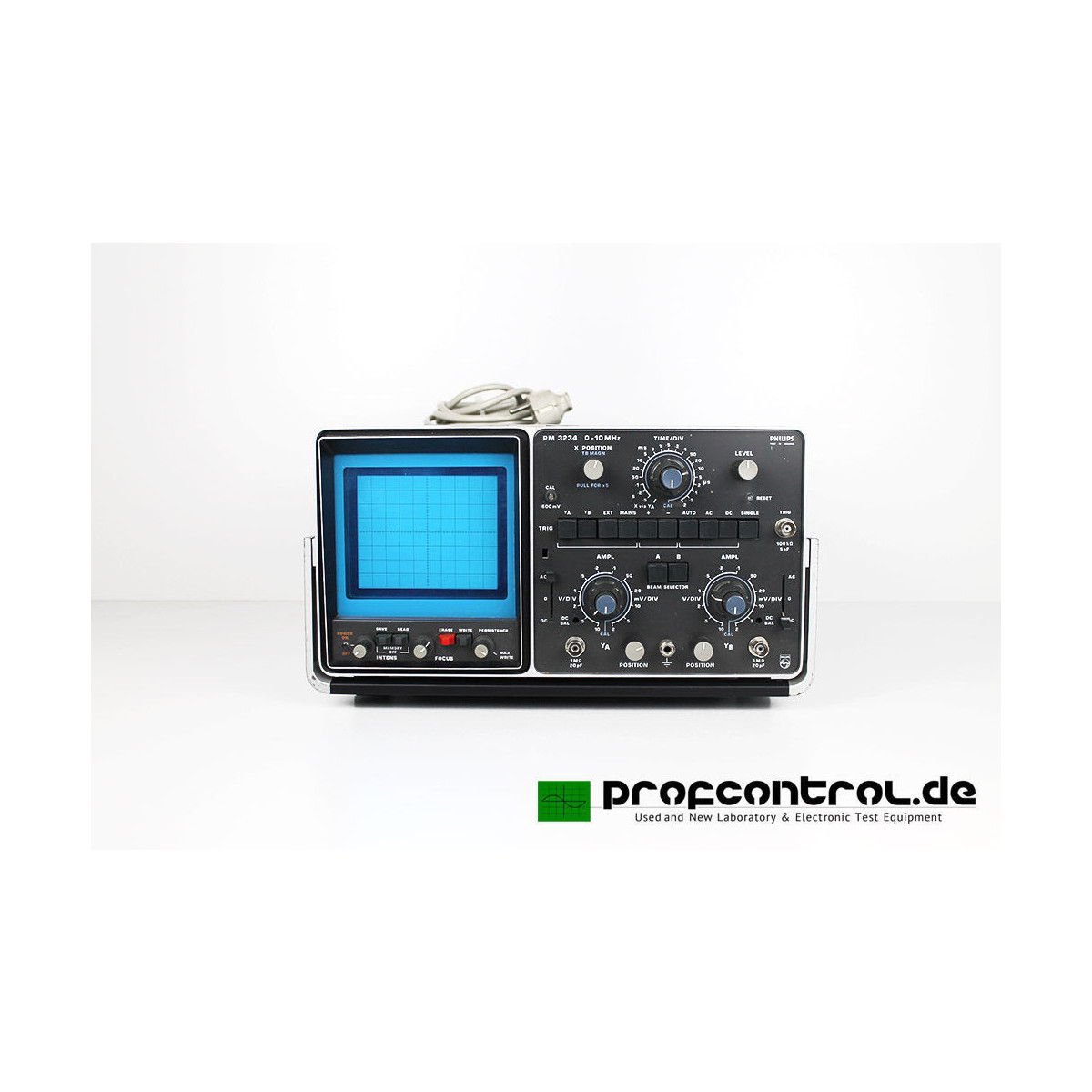 PHILIPS PM3234 Real Dual Beam STORAGE CRT Scope 2-CHAN 2mV-10V/Div BW, 476,00 €