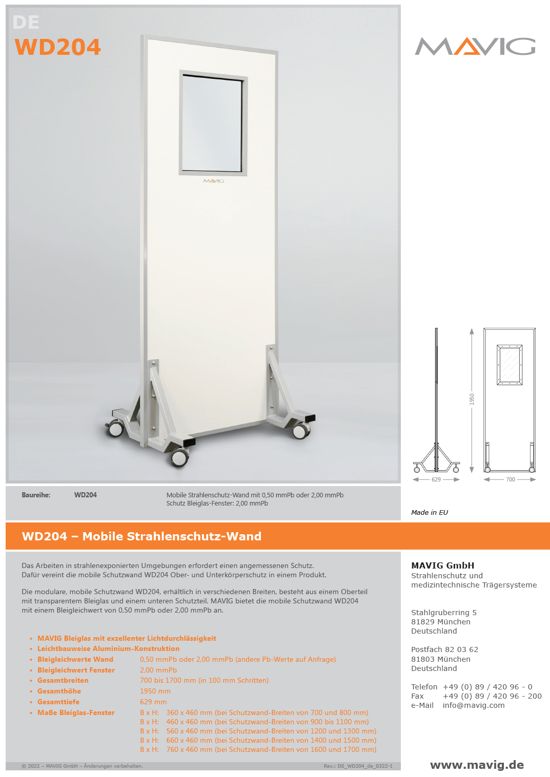 Strahlenschutzwand mobil 2 Stück  - Bild 1