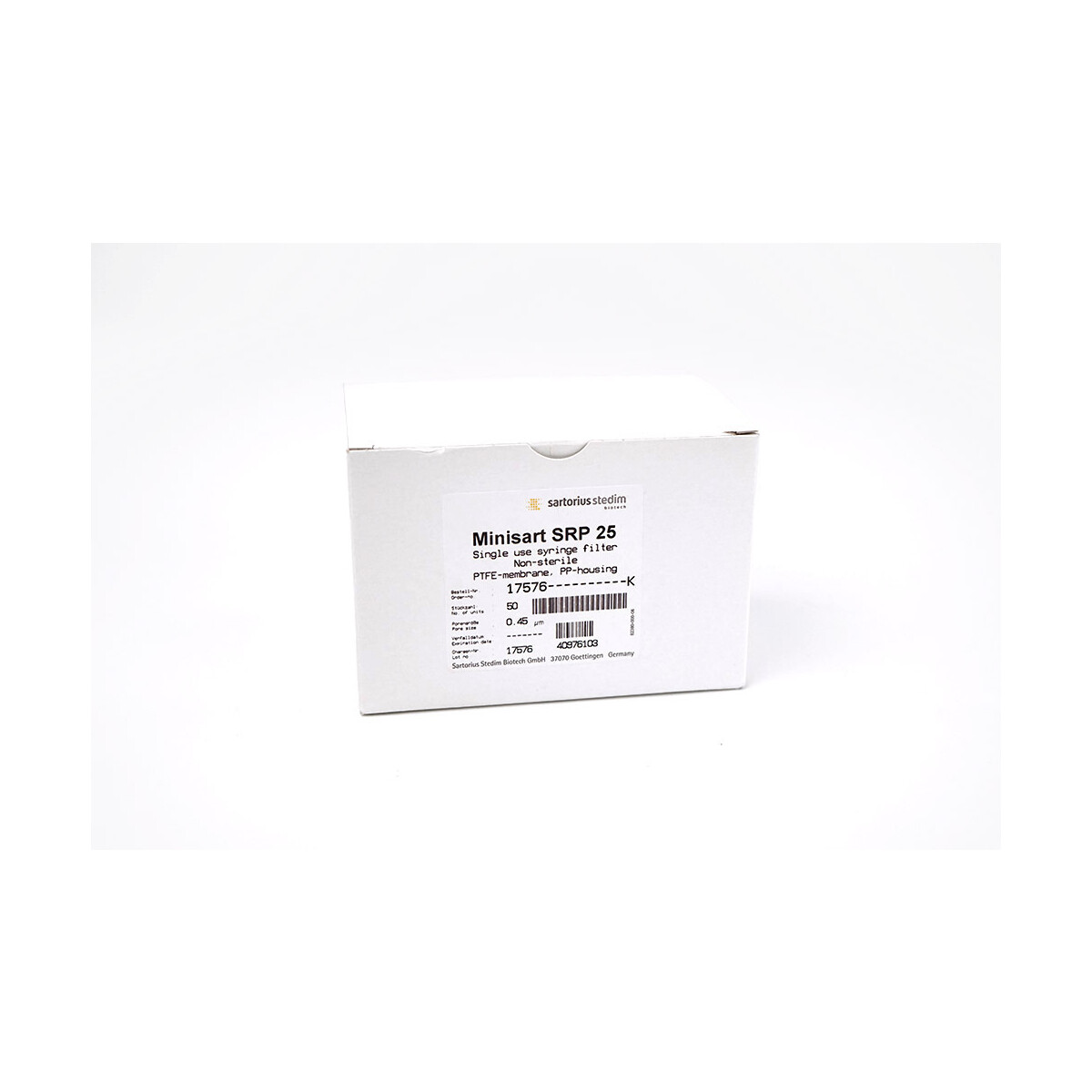 Sartorius Spritzenvorsatzfilter Minisart SRP25 PTFE 25 mm 0,45 µm uns, 77,35 €